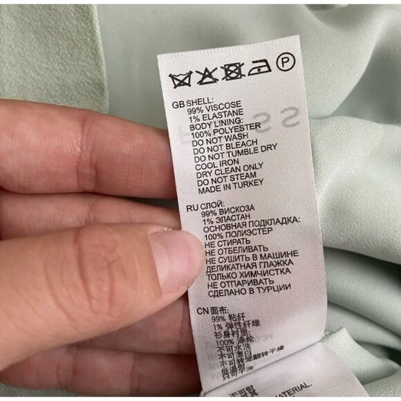 NWOT REISS RIana One Shoulder Dress Mint Green Pastel Size 8 - Picture 7 of 7